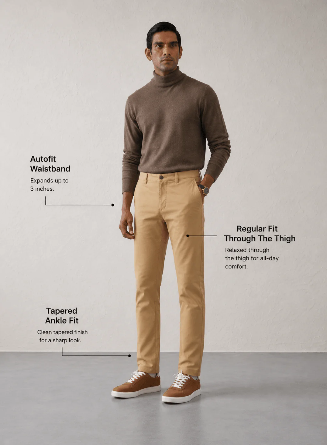 The Regular Fit Travel Chino - Khaki - Image 6
