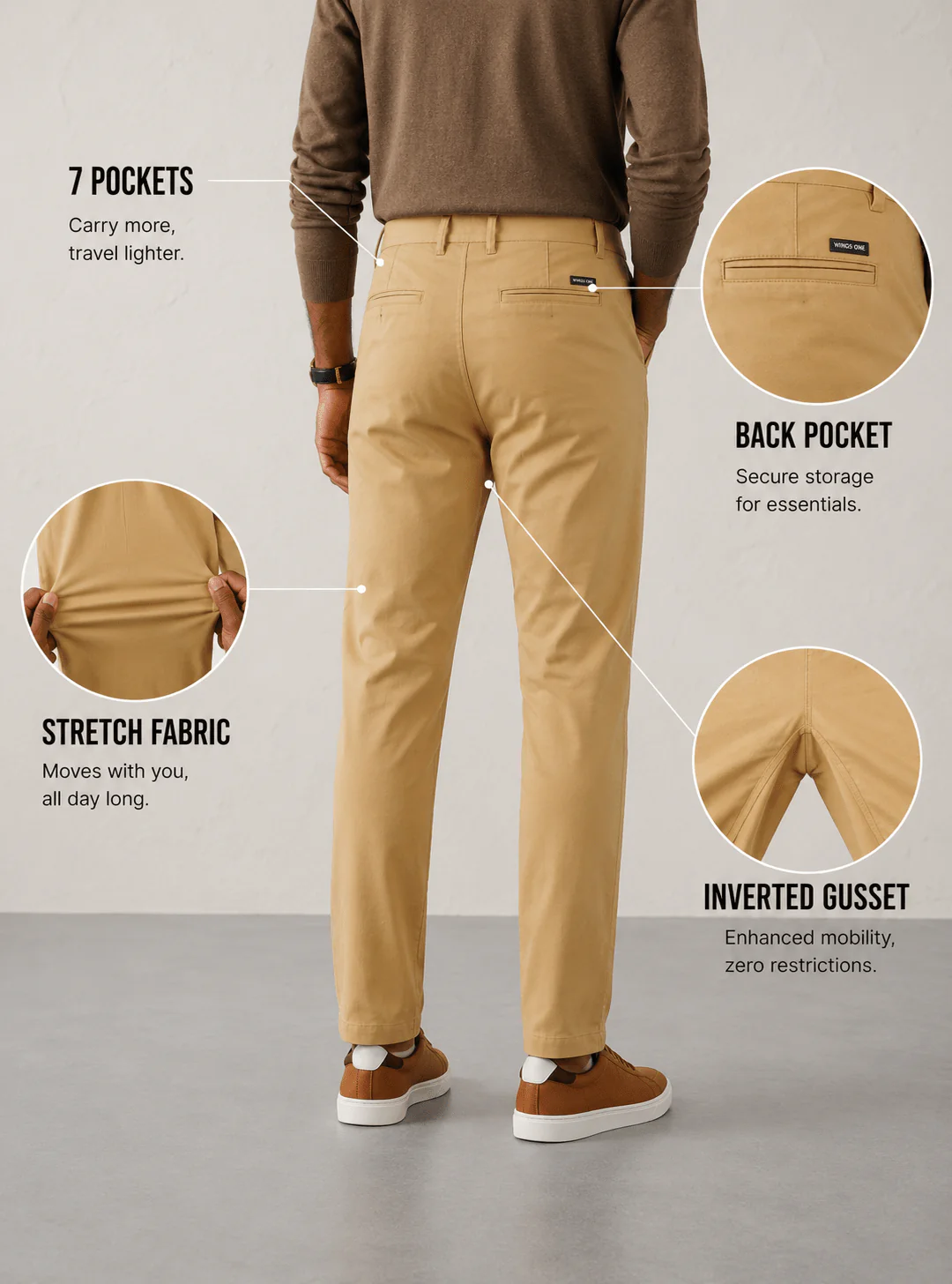 The Regular Fit Travel Chino - Khaki - Image 8