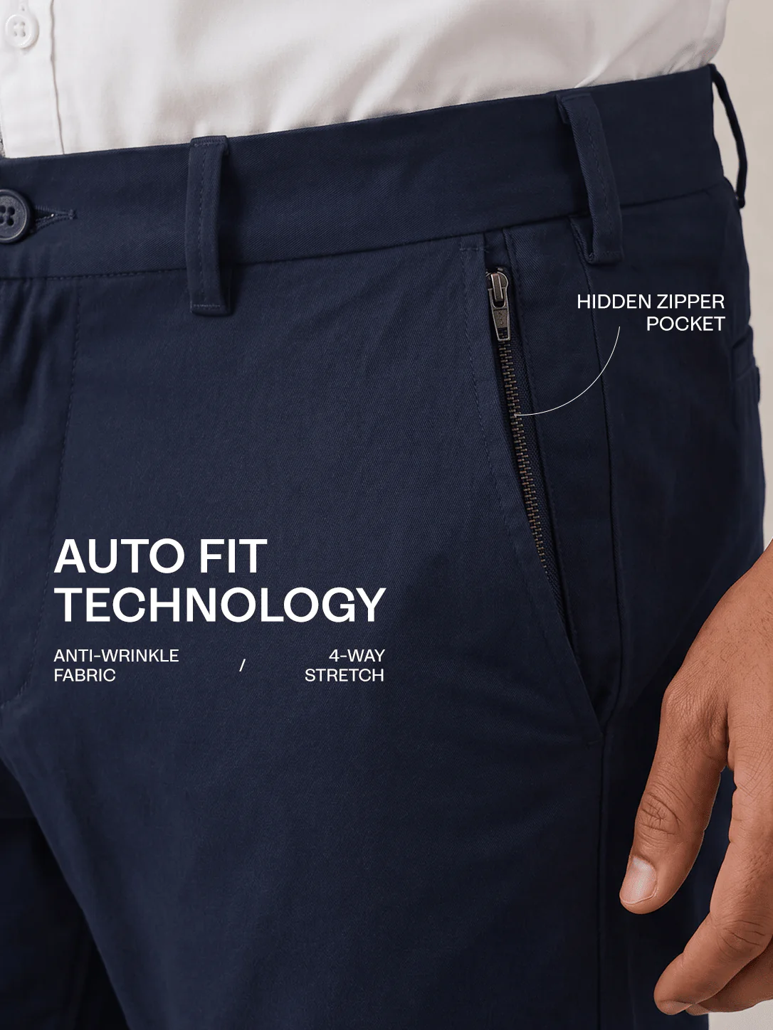 The Regular Fit Travel Chino - Navy - Image 10
