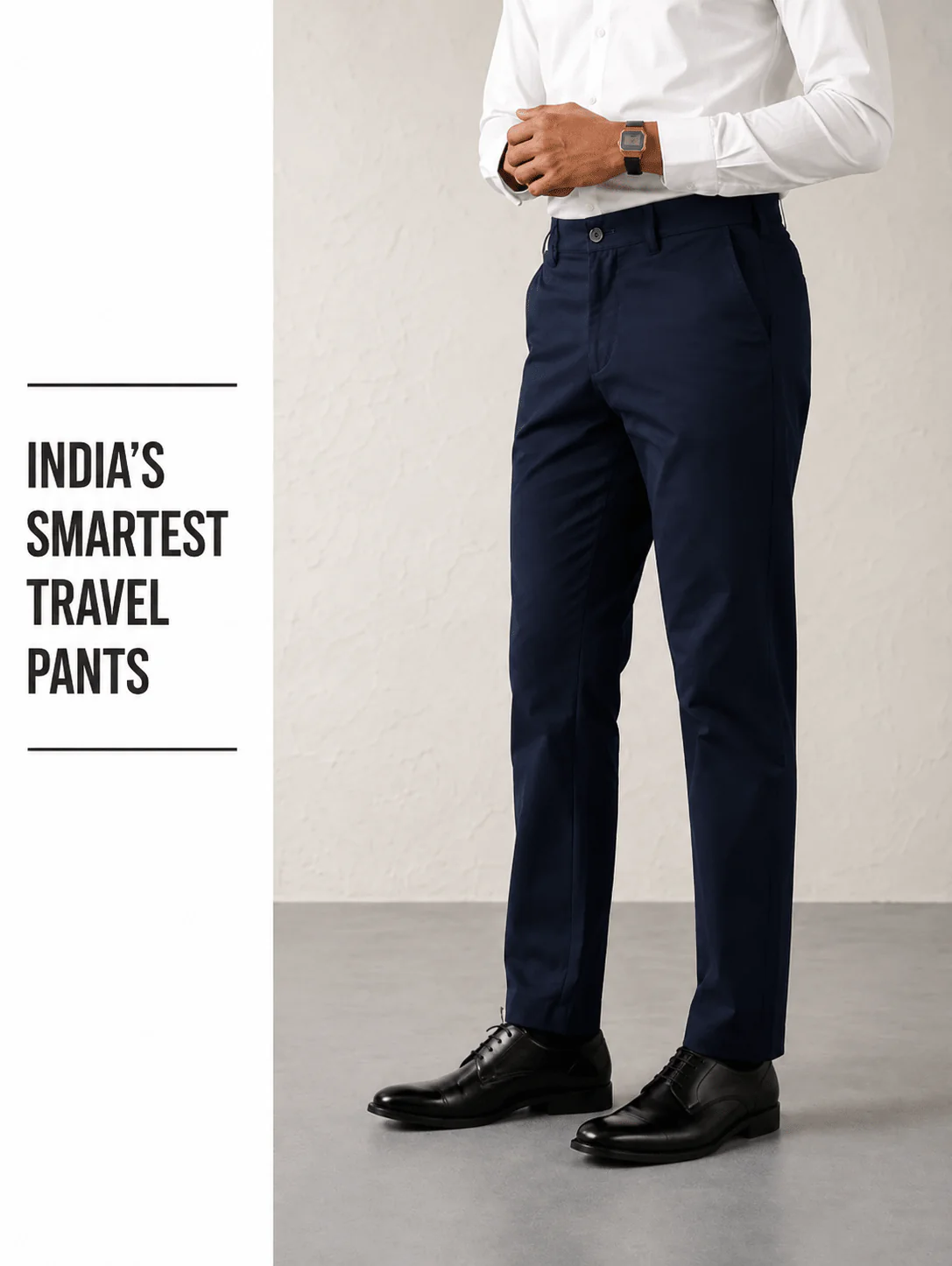 The Regular Fit Travel Chino - Navy - Image 5