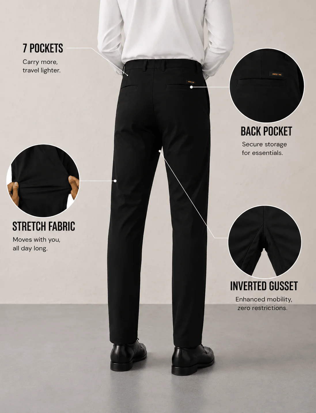 The Slim Fit Travel Chino - Black - Image 7