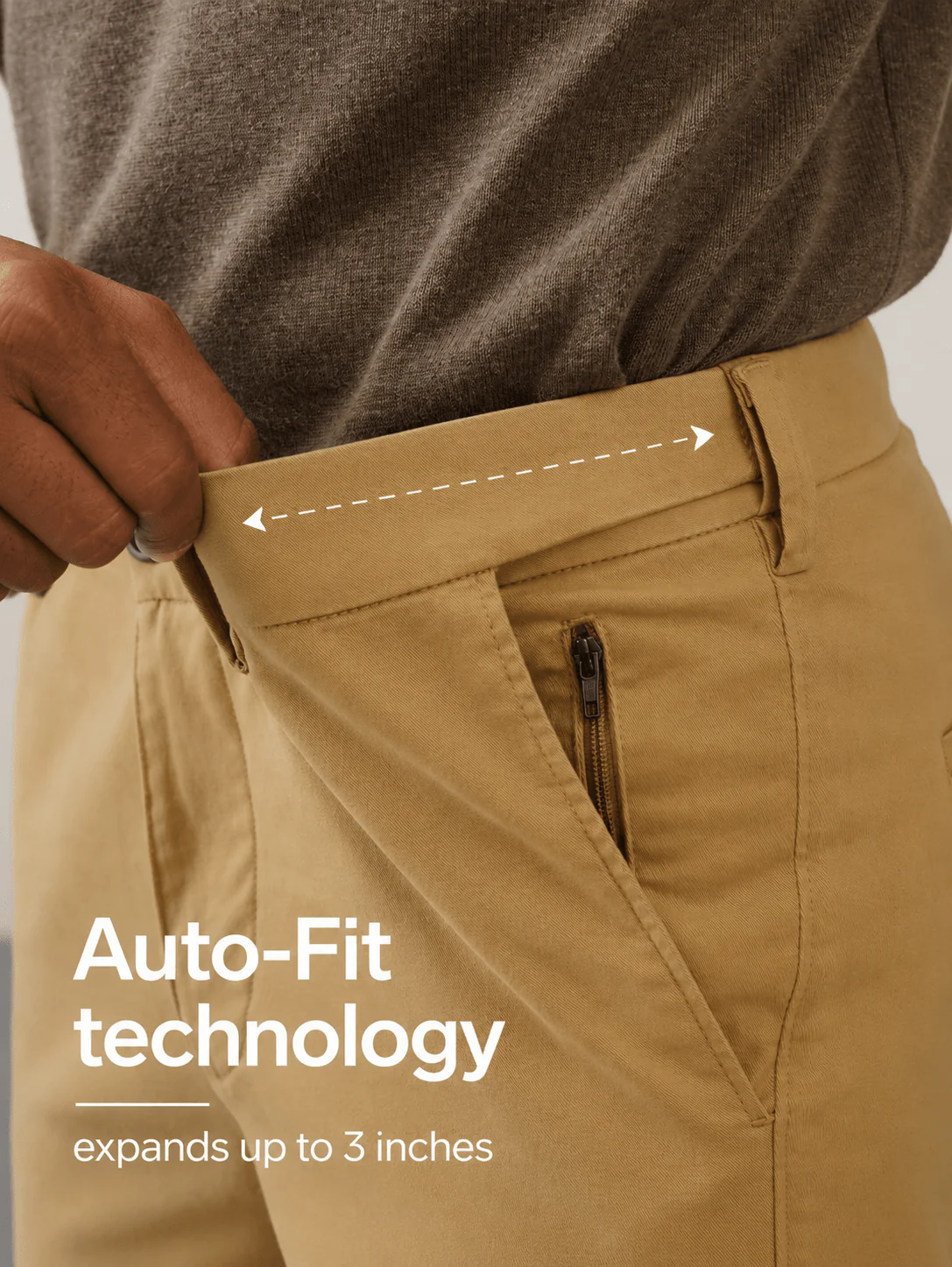 The Slim Fit Travel Chino - Khaki - Image 8