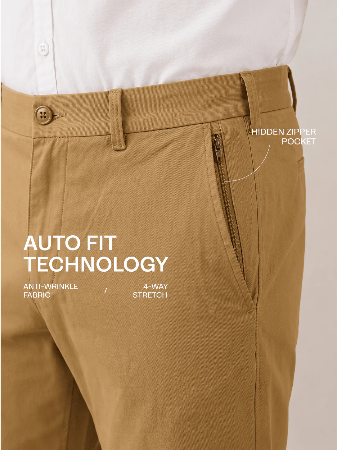 The Slim Fit Travel Chino - Khaki - Image 9