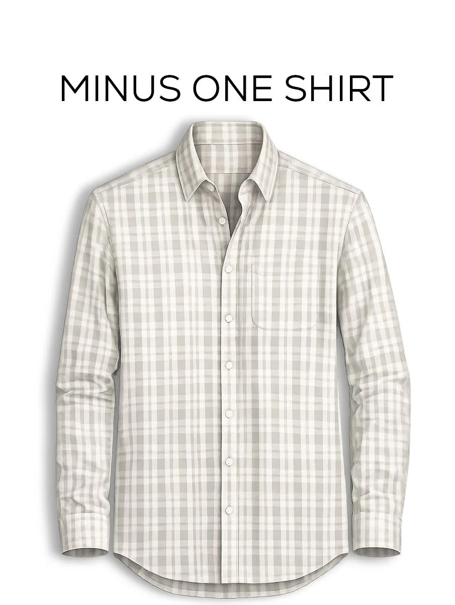 White Checkered Cotton Shirt β Full Sleeve, Regular Fit - Image 2