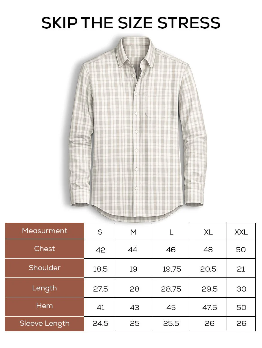 White Checkered Cotton Shirt β Full Sleeve, Regular Fit - Image 5