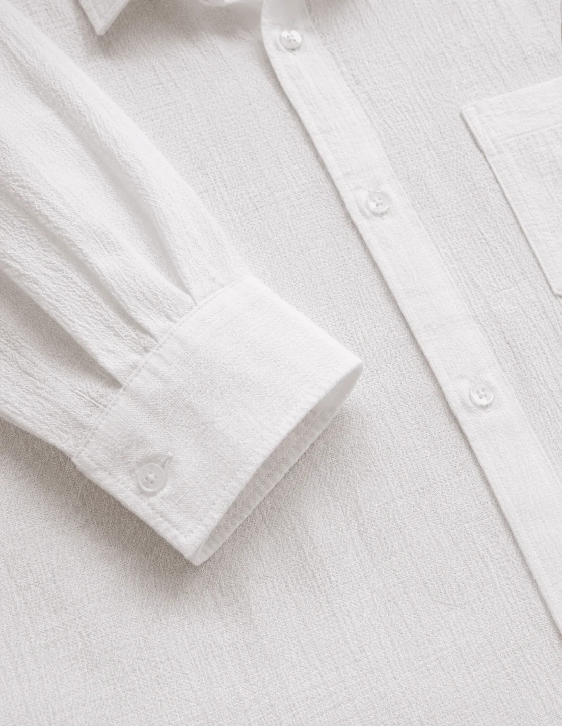 White Cotton Shirt – Regular Fit, Full Sleeves - Image 7