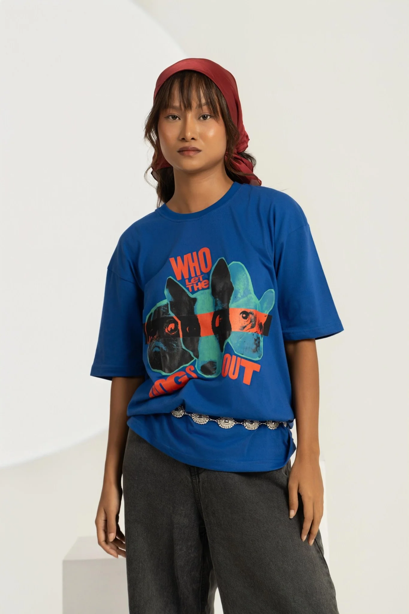 Who Let the Dogs Out Printed Graphic Oversized Tee - Image 3