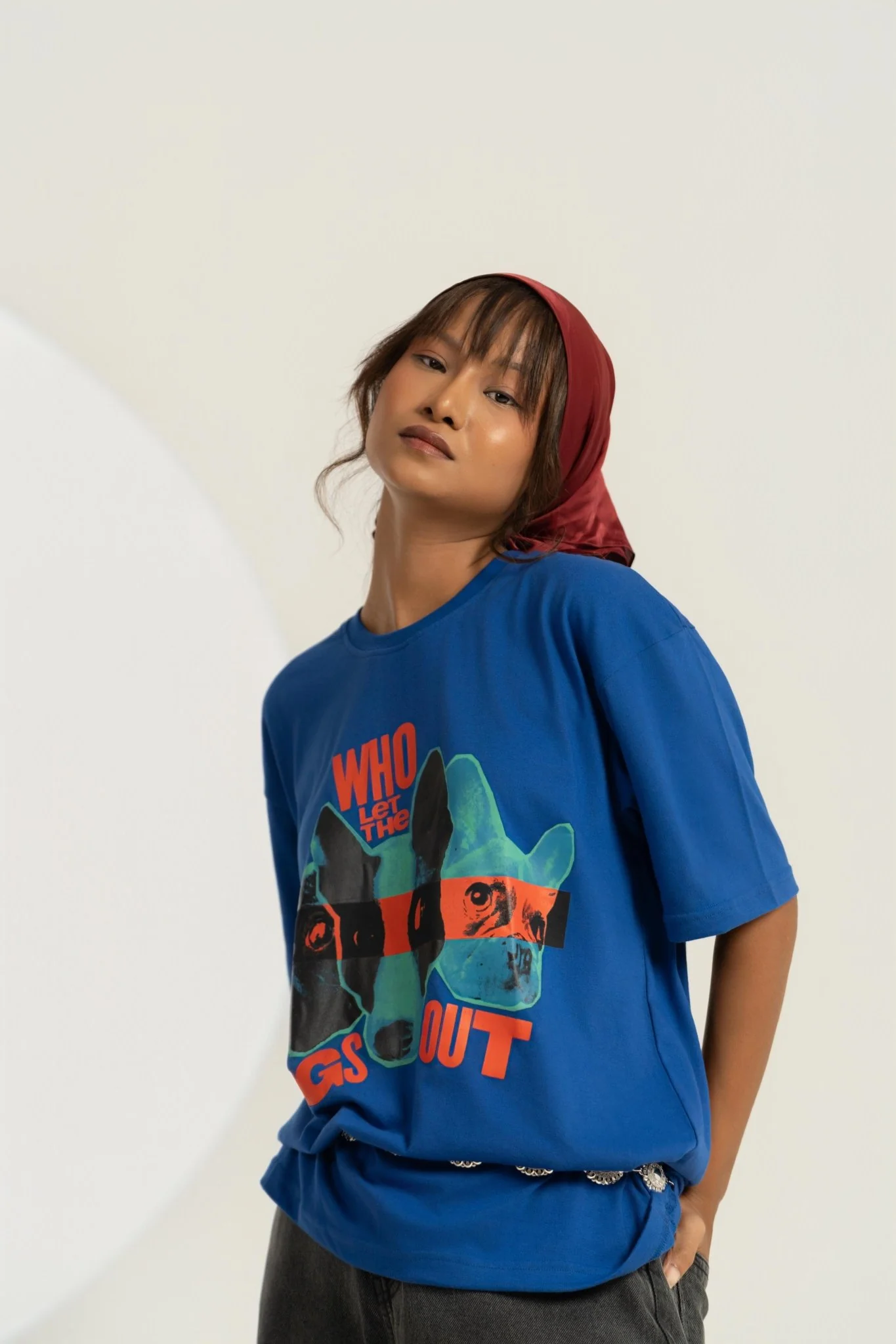 Who Let the Dogs Out Printed Graphic Oversized Tee - Image 5